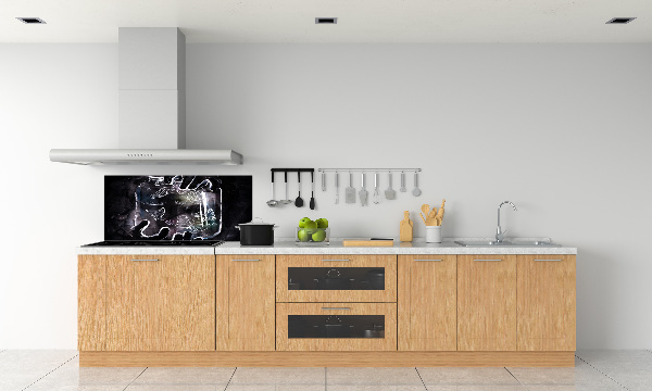 Glazen achterwand keuken Vlinders in een pot