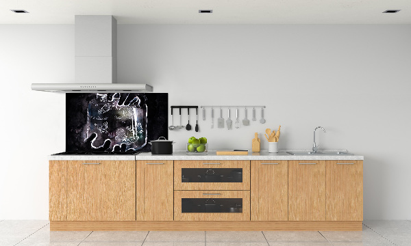 Glazen achterwand keuken Vlinders in een pot