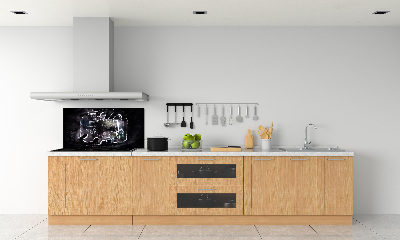 Glazen achterwand keuken Vlinders in een pot