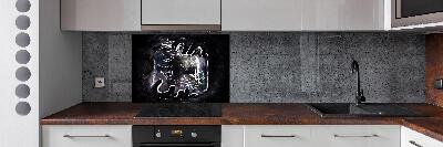 Glazen achterwand keuken Vlinders in een pot