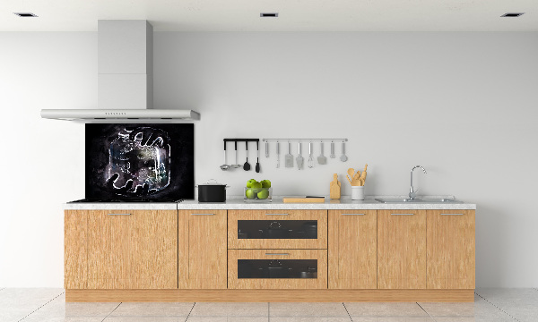 Glazen achterwand keuken Vlinders in een pot