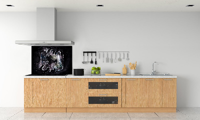 Glazen achterwand keuken Vlinders in een pot