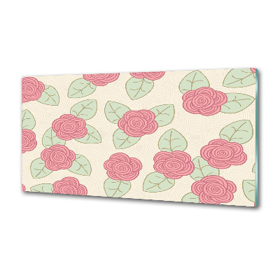 Spatscherm keuken Rozen