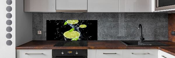 Spatscherm keuken Limoenen en water