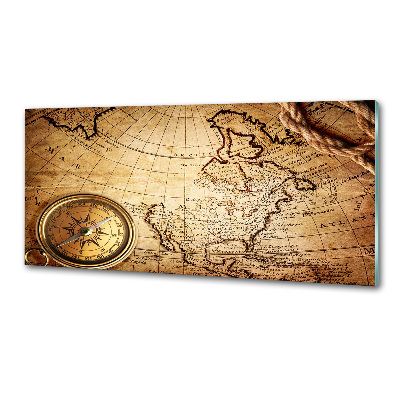 Spatplaat keuken Kompas op de kaart