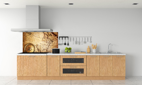 Spatplaat keuken Kompas op de kaart