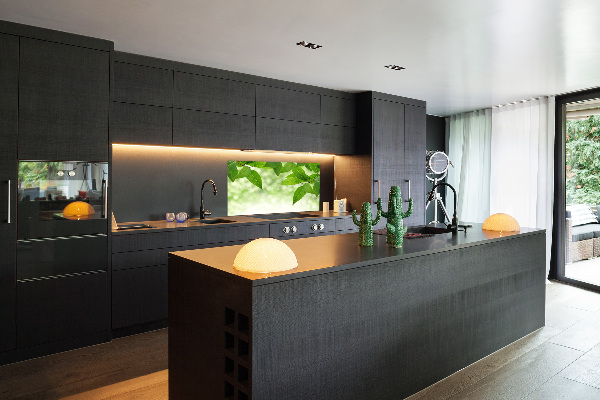 Glazen achterwand keuken Groene bladeren