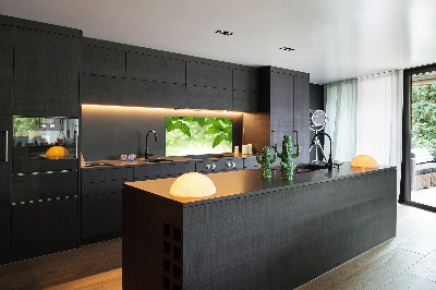 Glazen achterwand keuken Groene bladeren