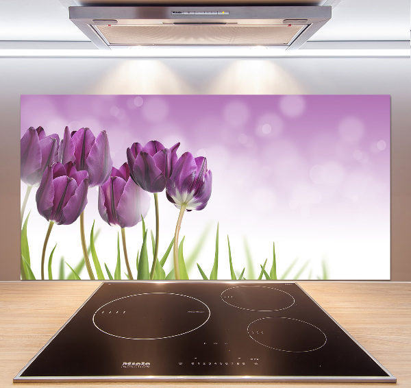Keuken achterwand Paarse tulpen