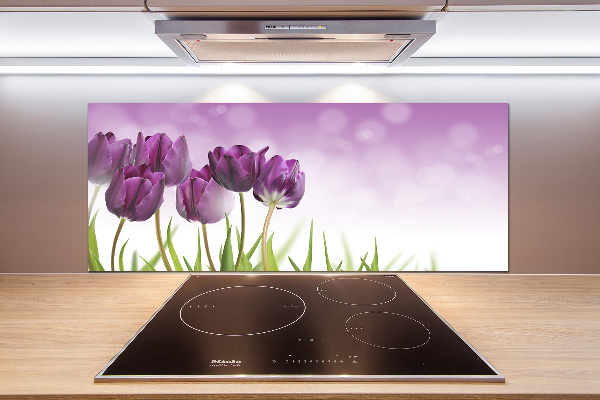 Keuken achterwand Paarse tulpen