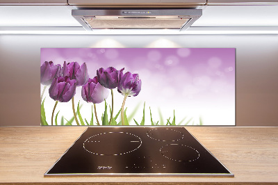 Keuken achterwand Paarse tulpen