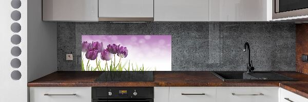 Keuken achterwand Paarse tulpen