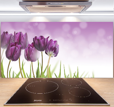 Keuken achterwand Paarse tulpen