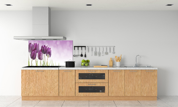 Keuken achterwand Paarse tulpen