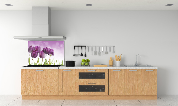 Keuken achterwand Paarse tulpen