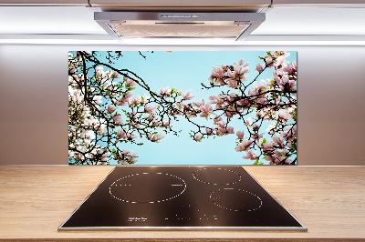 Glazen achterwand keuken Magnolia bloemen