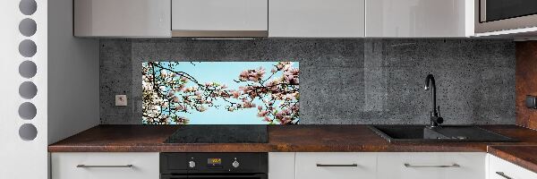 Glazen achterwand keuken Magnolia bloemen