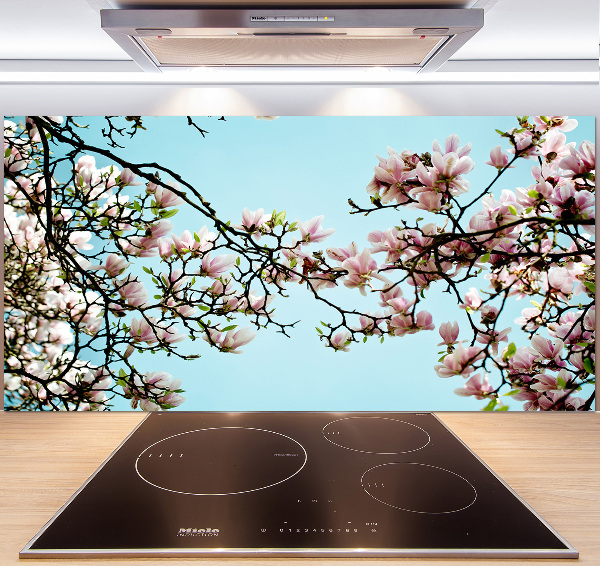 Glazen achterwand keuken Magnolia bloemen