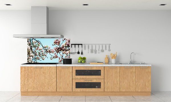 Glazen achterwand keuken Magnolia bloemen