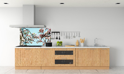 Glazen achterwand keuken Magnolia bloemen