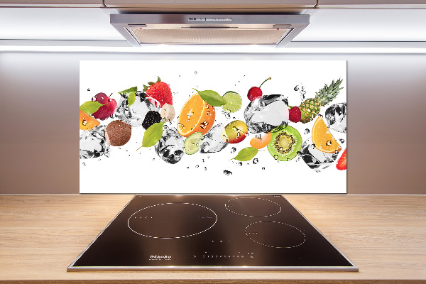 Spatscherm keuken Fruit en water