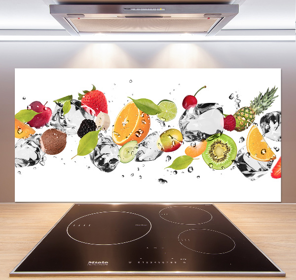 Spatscherm keuken Fruit en water