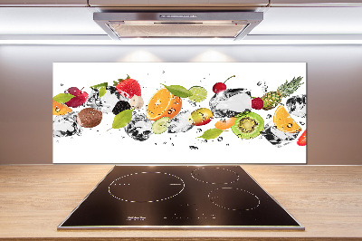 Spatscherm keuken Fruit en water