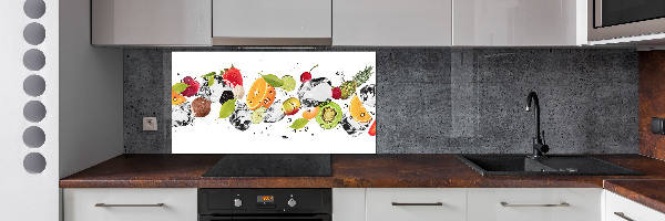 Spatscherm keuken Fruit en water