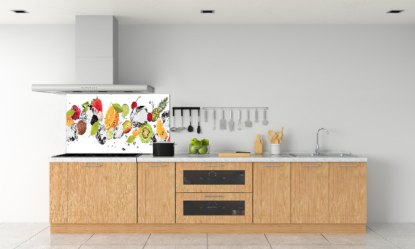 Spatscherm keuken Fruit en water