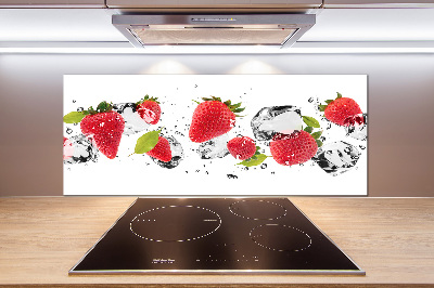 Spatplaat keuken Aardbeien en water