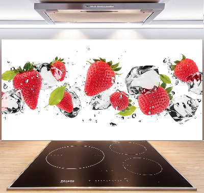 Spatplaat keuken Aardbeien en water