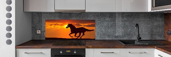 Spatplaat keuken Paardenzonsondergang