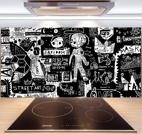 Spatplaat keuken Graffiti