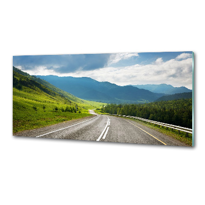 Spatscherm keuken Weg in de bergen