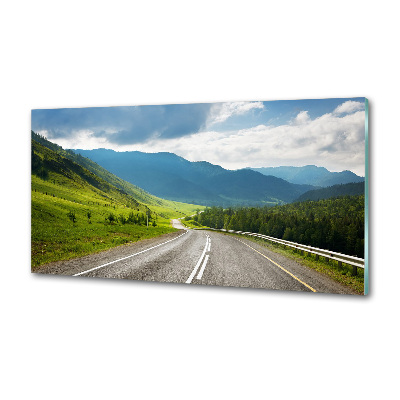 Spatscherm keuken Weg in de bergen