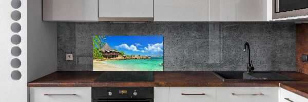 Spatplaat keuken strand op de Seychellen