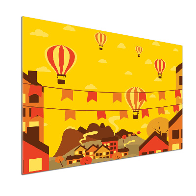 Achterwand keuken Ballonnen boven de stad