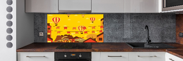 Achterwand keuken Ballonnen boven de stad