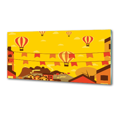 Achterwand keuken Ballonnen boven de stad