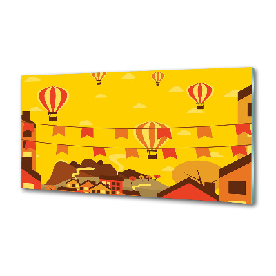 Achterwand keuken Ballonnen boven de stad