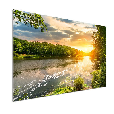 Achterwand keuken Schemering op de rivier