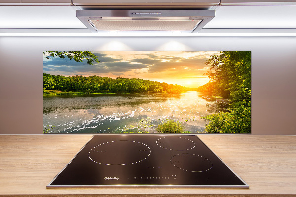 Achterwand keuken Schemering op de rivier