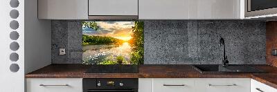 Achterwand keuken Schemering op de rivier