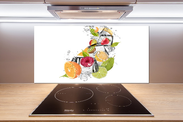 Glazen achterwand keuken Fruit met ijs