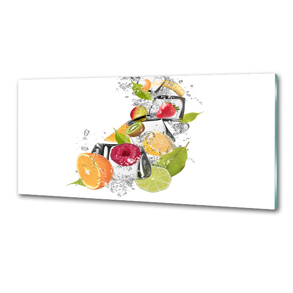 Glazen achterwand keuken Fruit met ijs