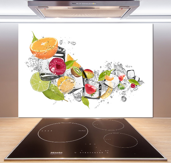 Glazen achterwand keuken Fruit met ijs