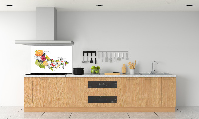 Glazen achterwand keuken Fruit met ijs