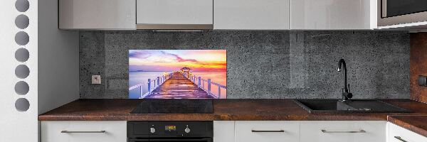 Spatscherm keuken Houten steiger