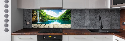 Spatplaat keuken Waterval in het bos