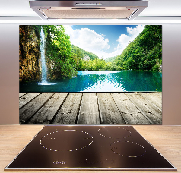 Spatplaat keuken Waterval in het bos